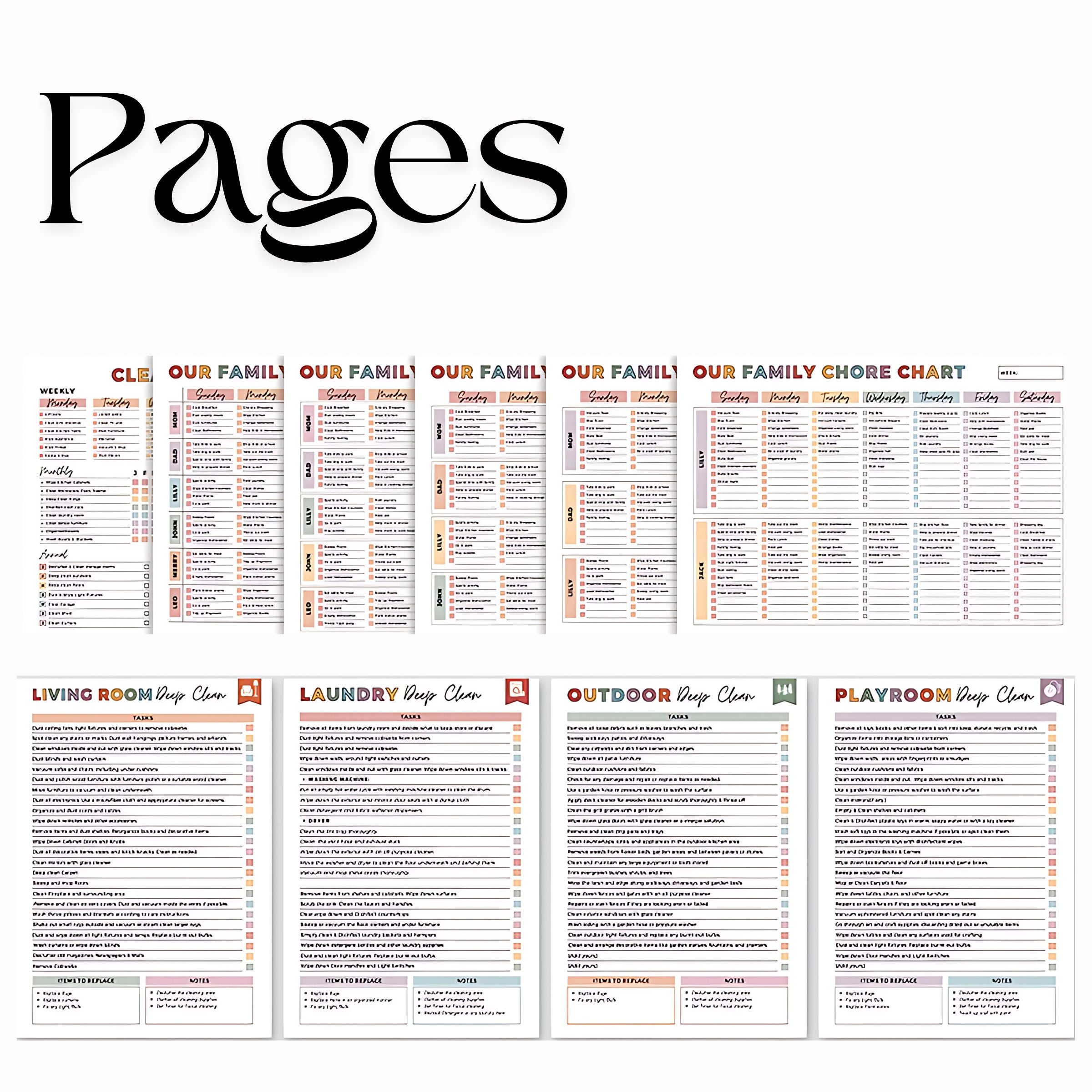 Multi-Action Cleaning Planner Notebook – Durable A4 Coil Journal for Daily Organization - Vision board shop