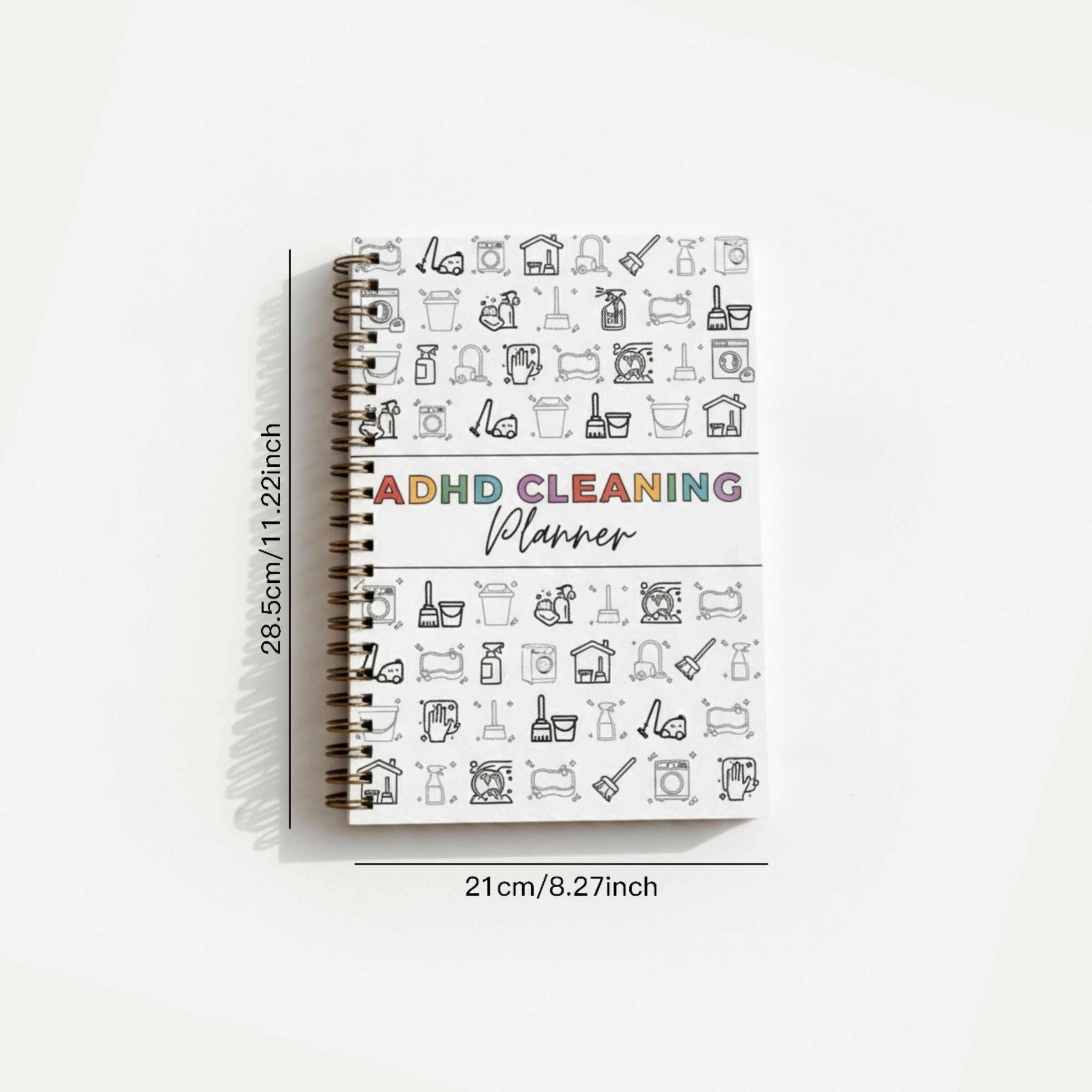 Multi-Action Cleaning Planner Notebook – Durable A4 Coil Journal for Daily Organization - Vision board shop