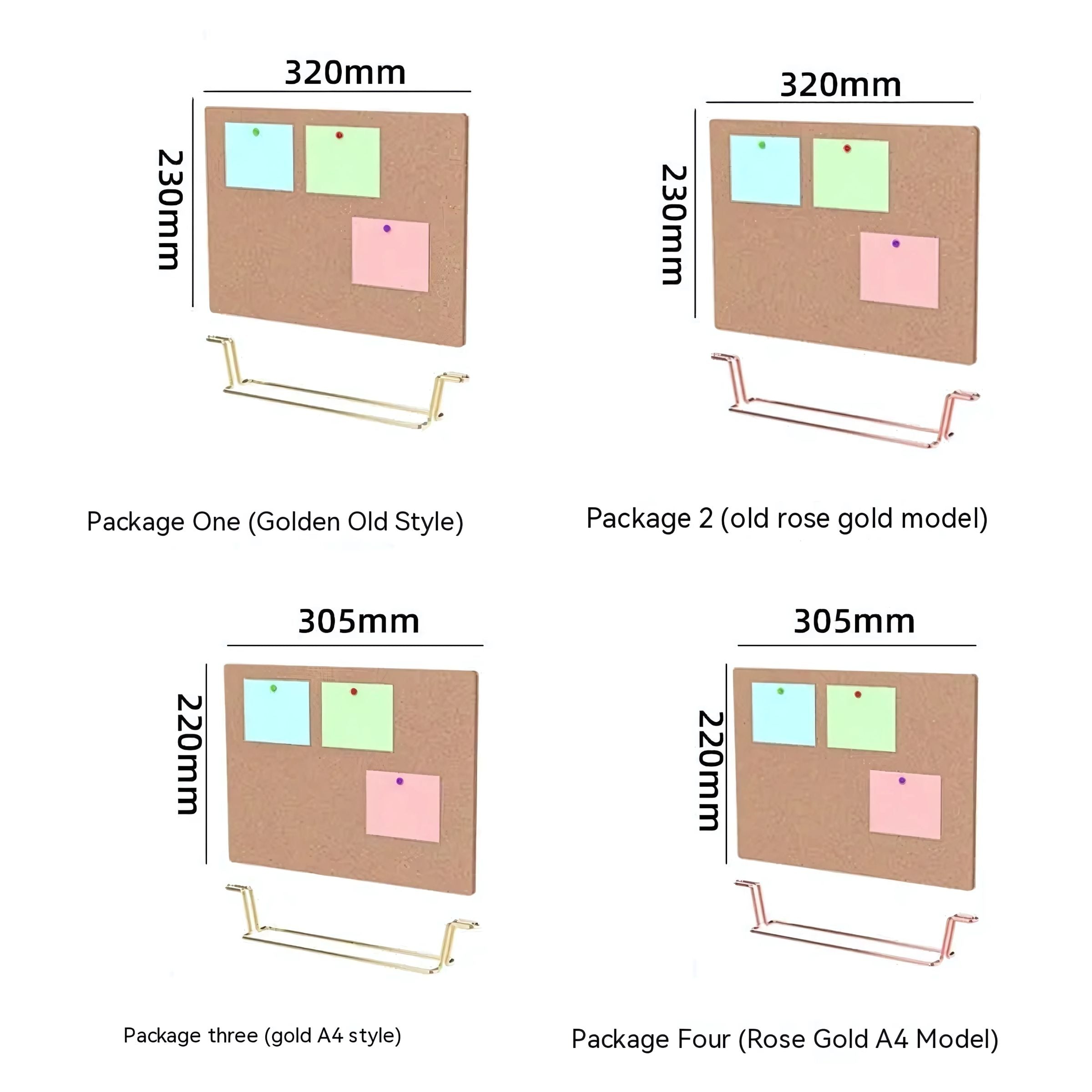 Creative Desktop Corkboard – Rose Gold Office Memo & Message Board Stand - Vision board shop