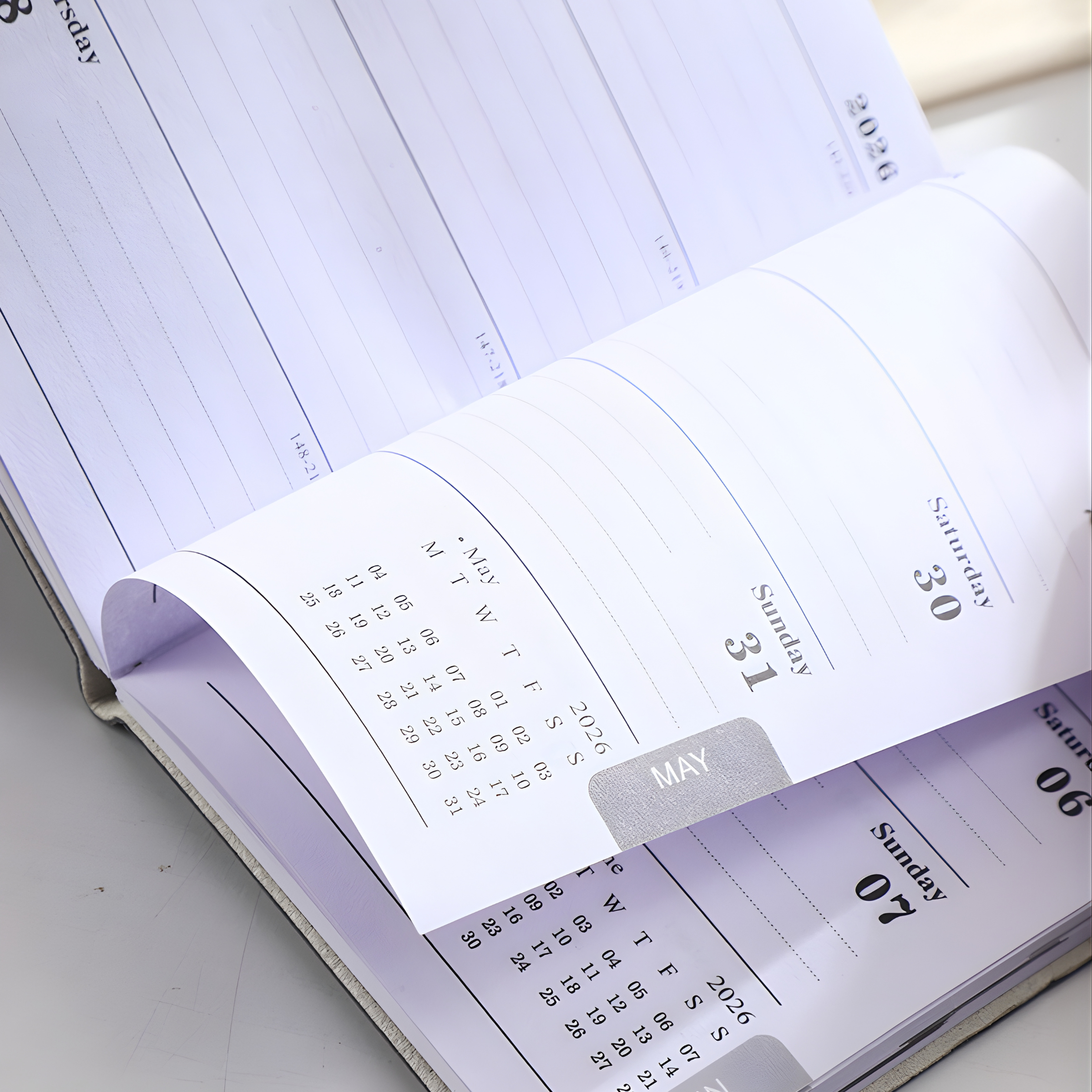 A7 English Diary – 2026 Laser Starlight Notebook with Colorful Leather Cover - Vision board shop