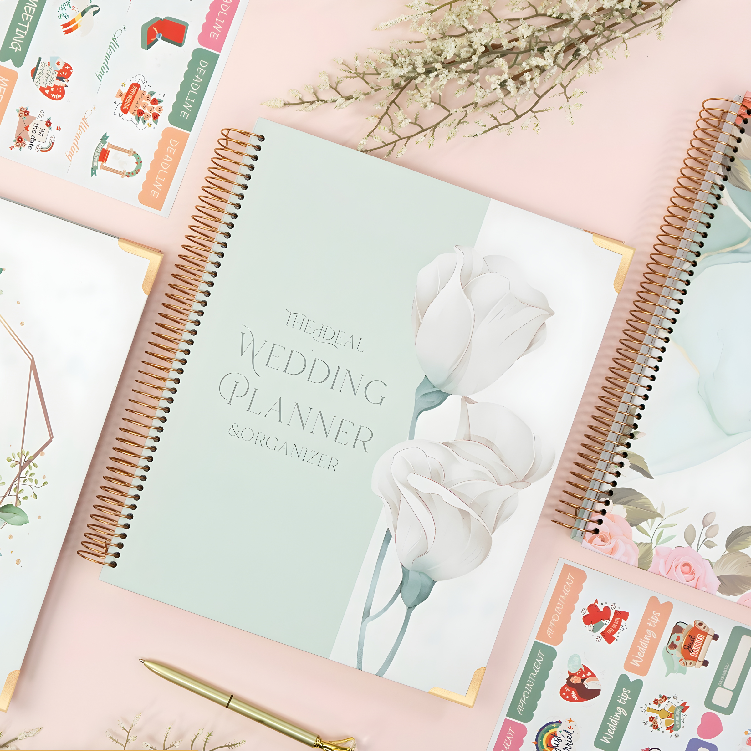 Tulip Wedding Planner Notebook – Elegant Engagement Planning Book (290×230mm) - Vision board shop