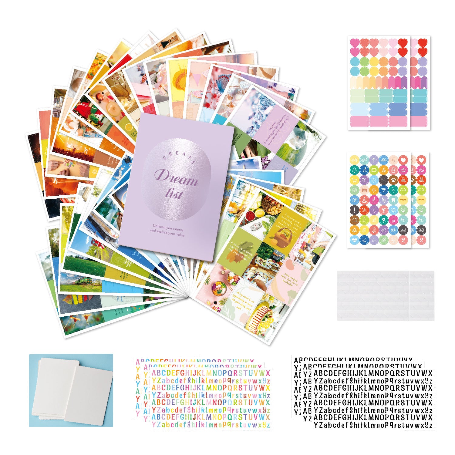 Inspirational Dream Cut Letter Sticker Vision Board Book Suit