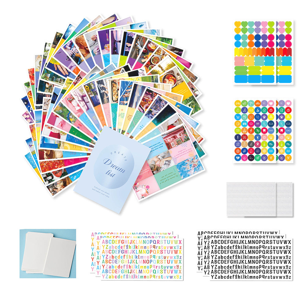 Inspirational Dream Cut Letter Sticker Vision Board Book Suit