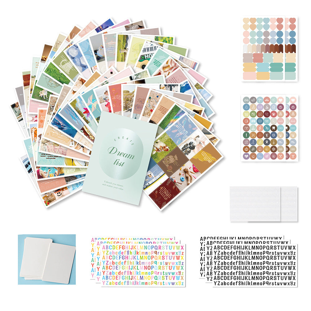 Inspirational Dream Cut Letter Sticker Vision Board Book Suit