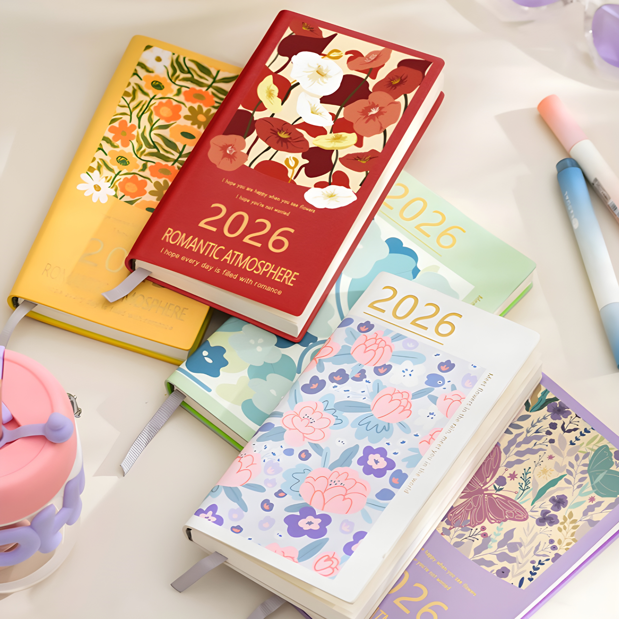 A6 2026 Weekly Planner Notebook – Hand-Painted PU Leather Portable Diary (2026 Edition) - Vision board shop