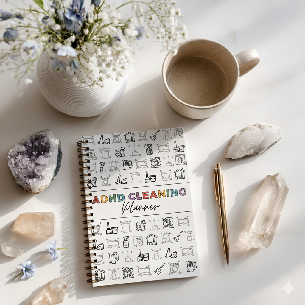 Multi-Action Cleaning Planner Notebook – Durable A4 Coil Journal for Daily Organization - Vision board shop