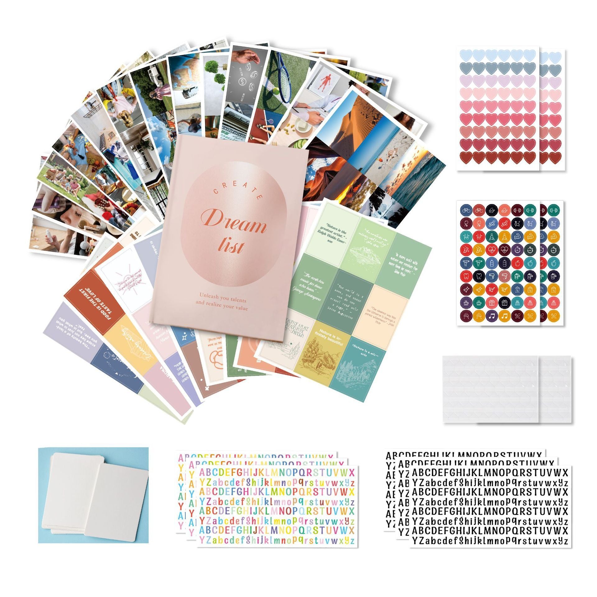 Inspirational Dream Cut Letter Sticker Vision Board Book Suit