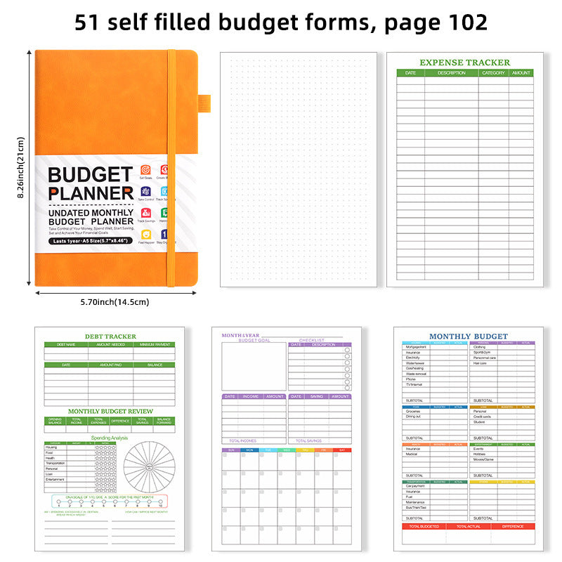 Plan Cash Budget Planner – A5 Leather Notebook for Weekly & Financial Planning - Vision board shop