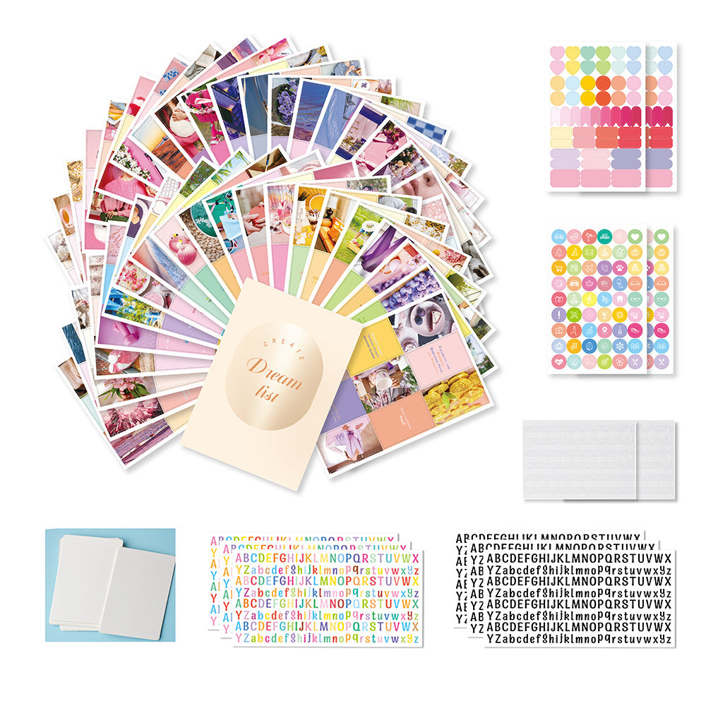 Inspirational Dream Cut Letter Sticker Vision Board Book Suit