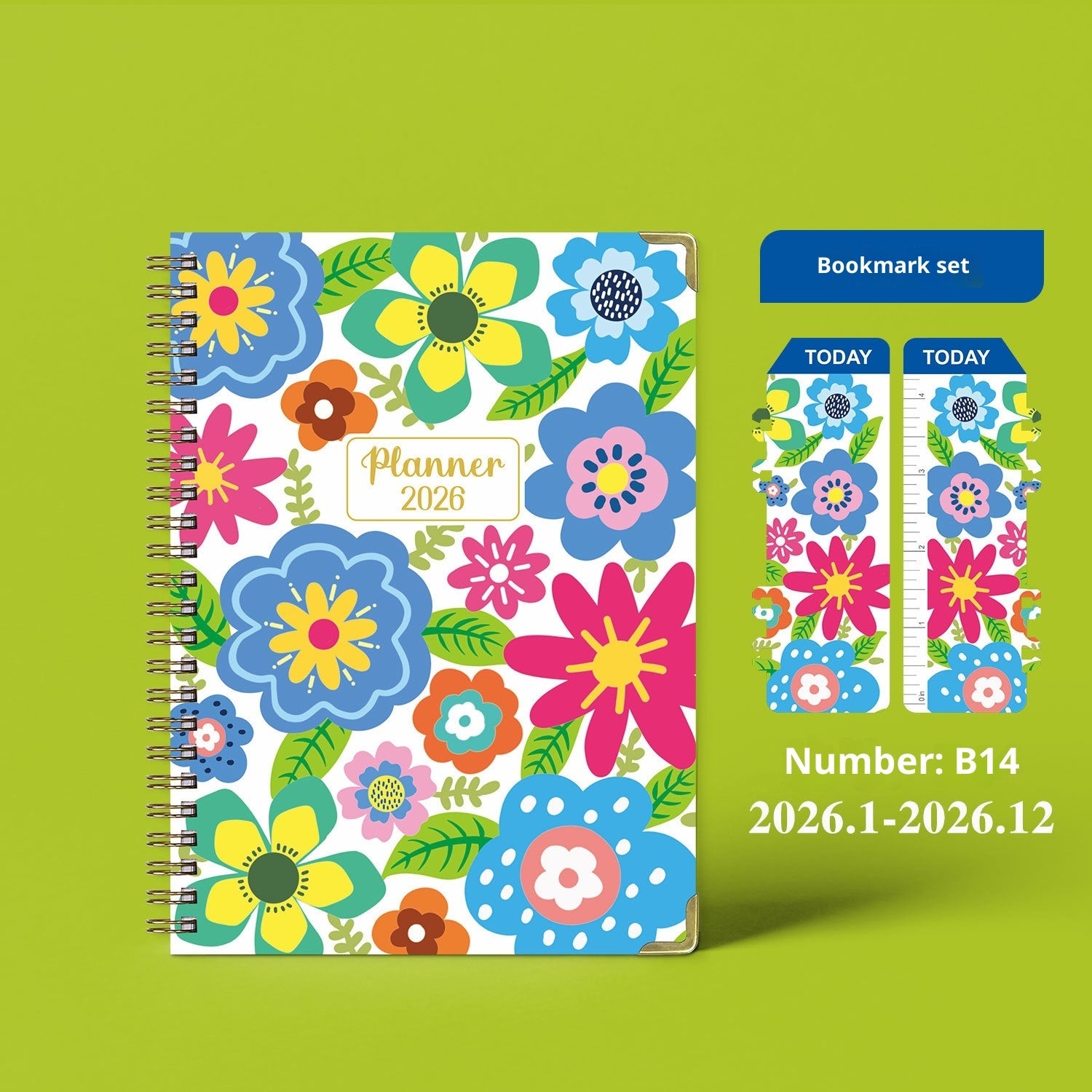2026 English A5 Coil Diary – Spiral Planner Notebook for Daily & Monthly Scheduling - Vision board shop